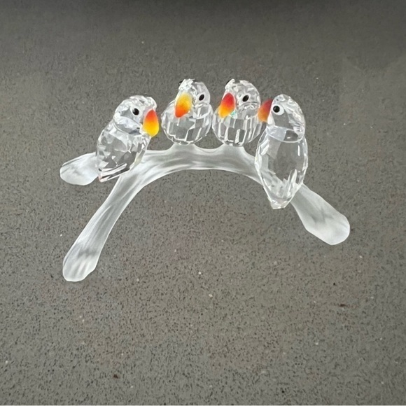 Swarovski Baby Lovebirds Figurine โ Retired 2011 โ Feathered Beauties Series - Picture 7 of 9